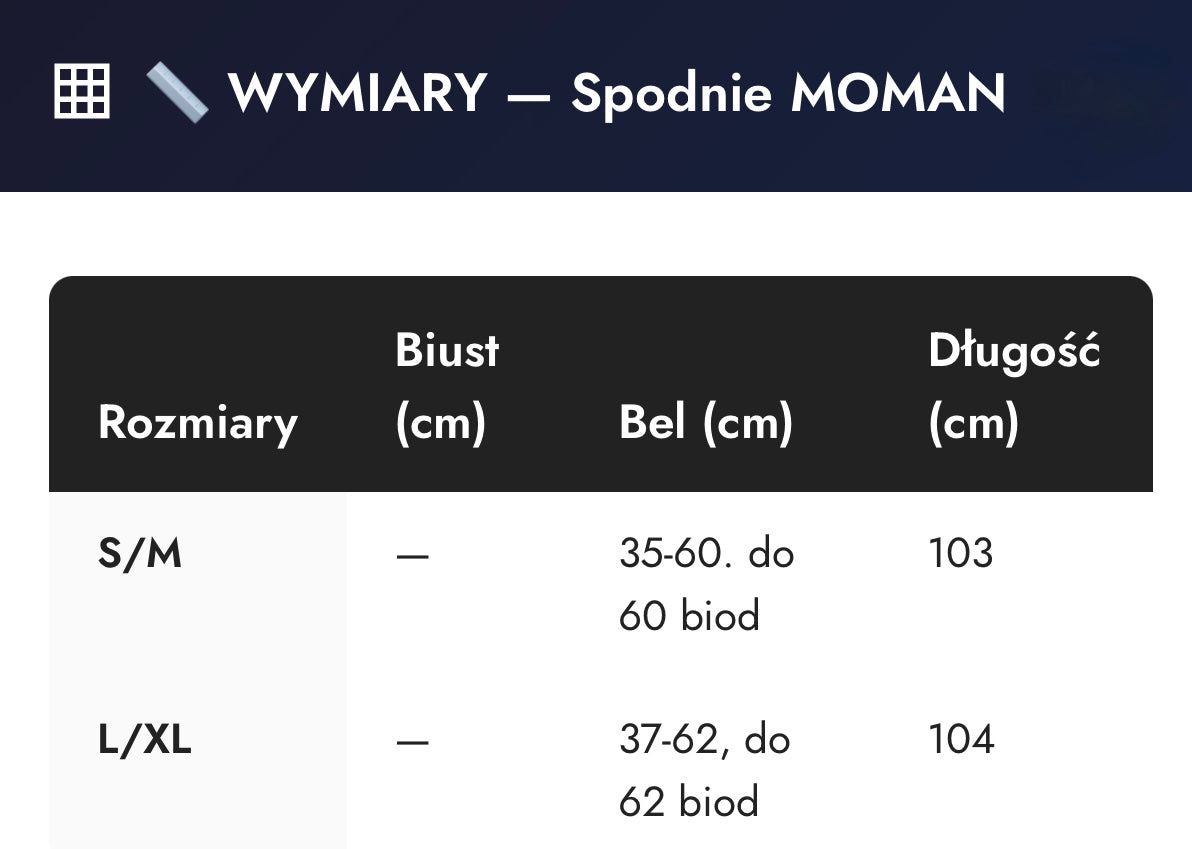 Spodnie MOMAN