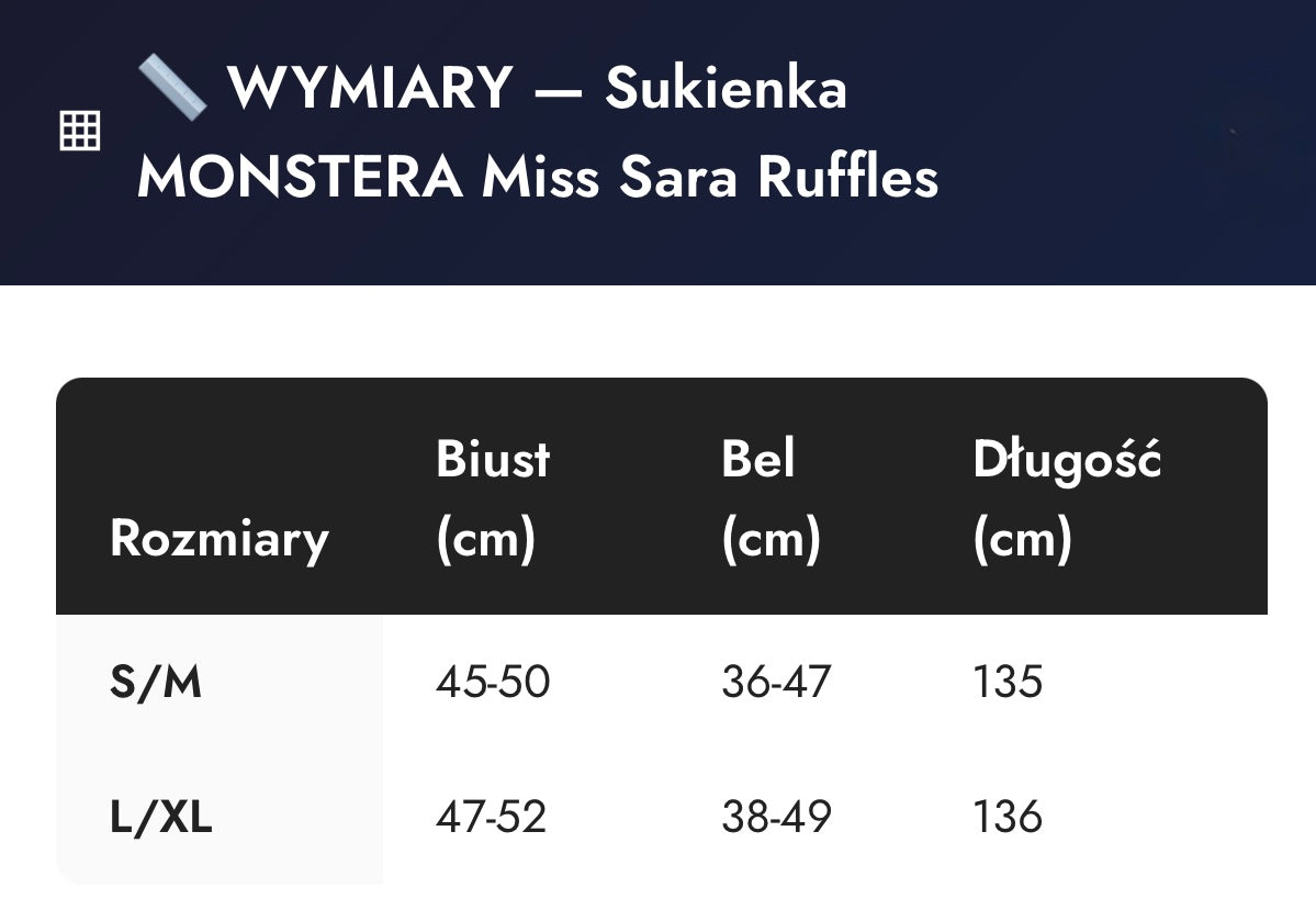 Sukienka MONSTERA Miss Sara Ruffles