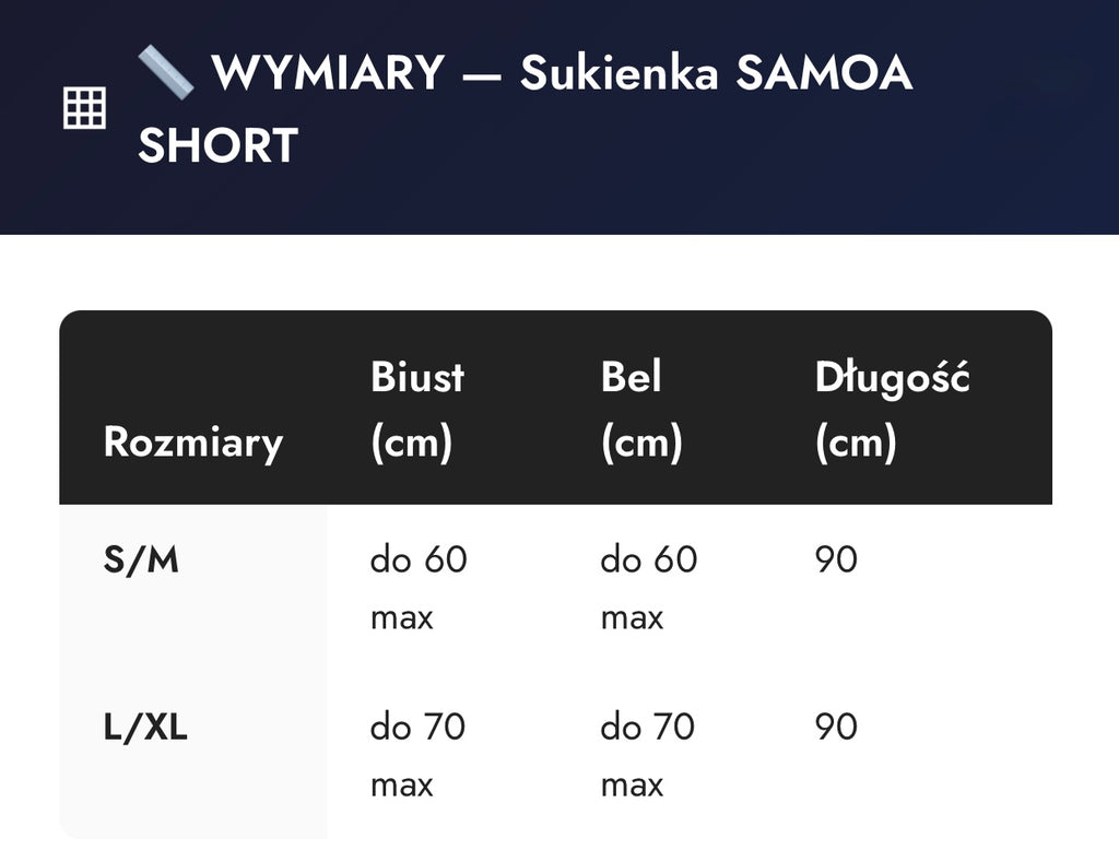 Sukienka SAMOA SHORT