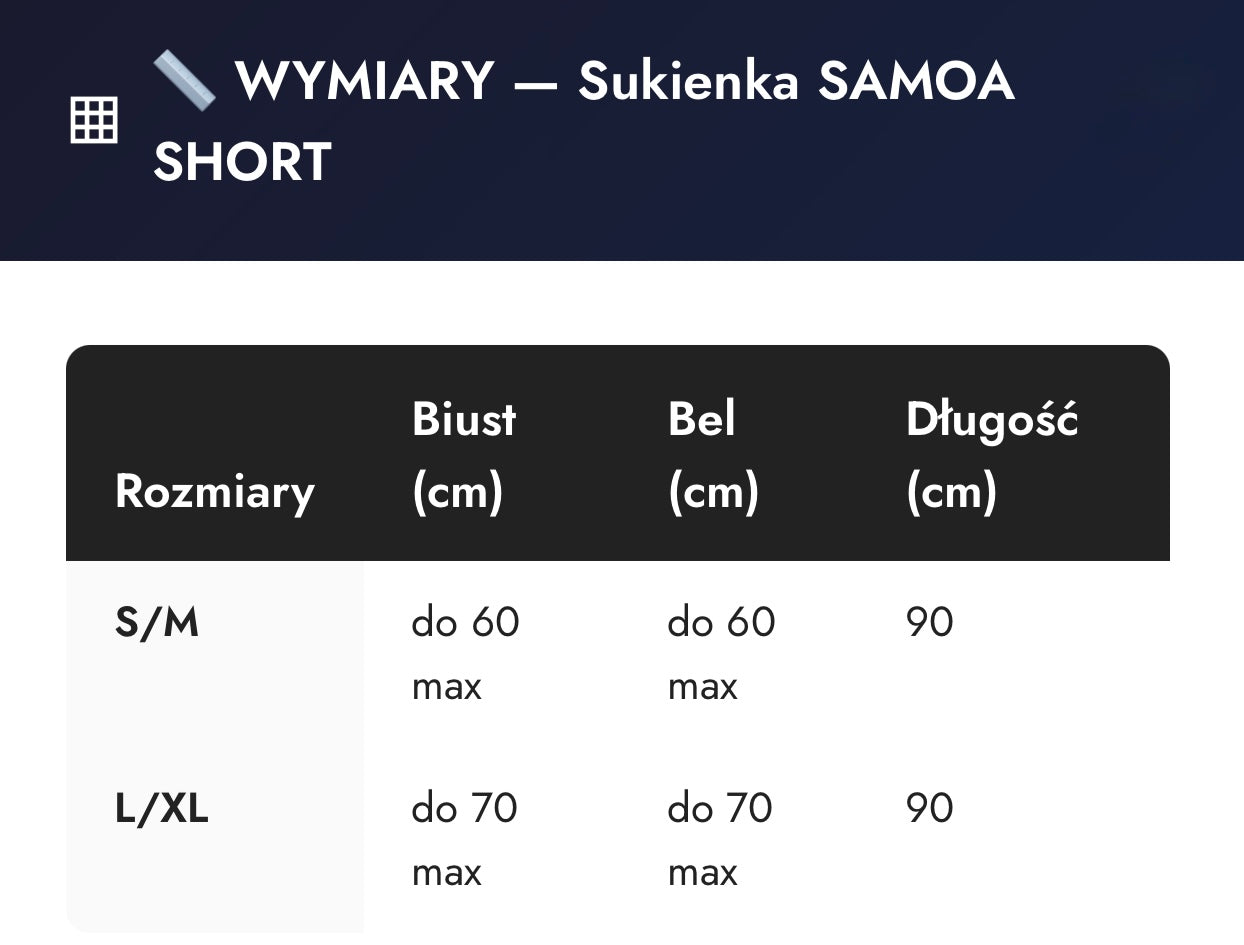 Sukienka SAMOA SHORT